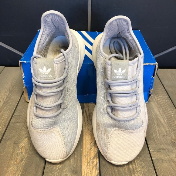 ~Used W/ Damaged Box! Youth Adidas Tubular Shadow J Grey Sneakers Size 4 - Picture 3 of 6